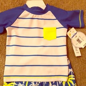6/9 month boys shirt and shorts swim set UPF50